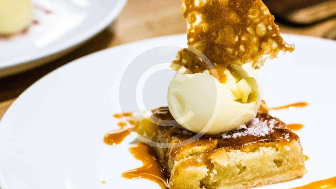 Nut Cake with Ice-Cream